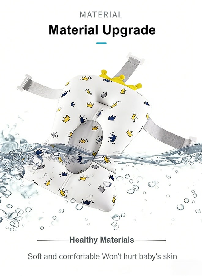 Berma Baby سجادة استحمام للأطفال، وسادة دعم ناعمة وجيدة التهوية لحمام الأطفال حديثي الولادة والرضع، وسادة حوض استحمام قابلة للتركيب مانعة للانزلاق بتصميم وسادة عائمة، قابلة للغسل في الغسالة، سريعة الجفاف، ضرورية لوقت الاستحمام - Image 5